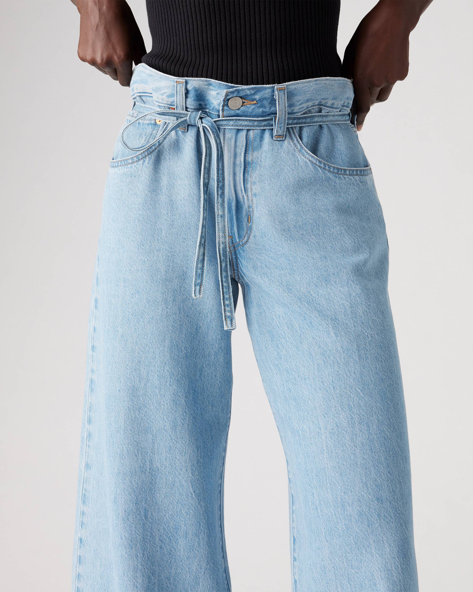 XL Lace-Up Baggy Straight Women's Jeans (Buy 2 Free Shipping)