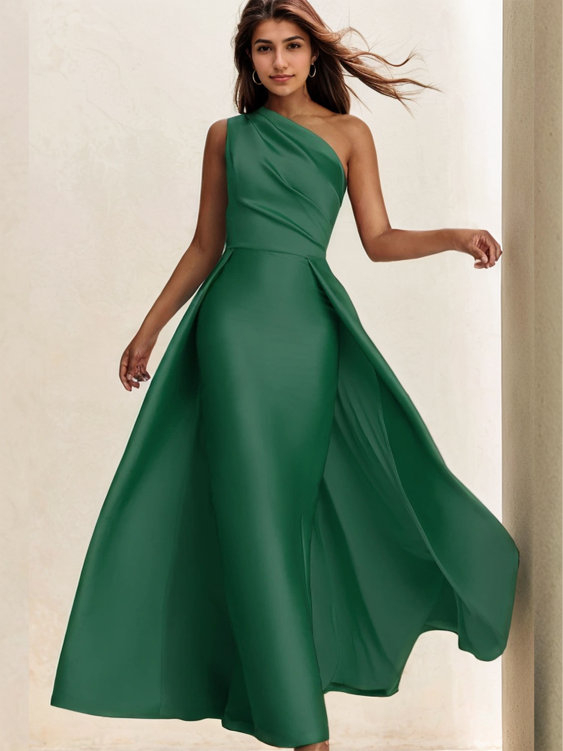 Sheath/Column Evening Dress Floor Length One Shoulder Prom Dress