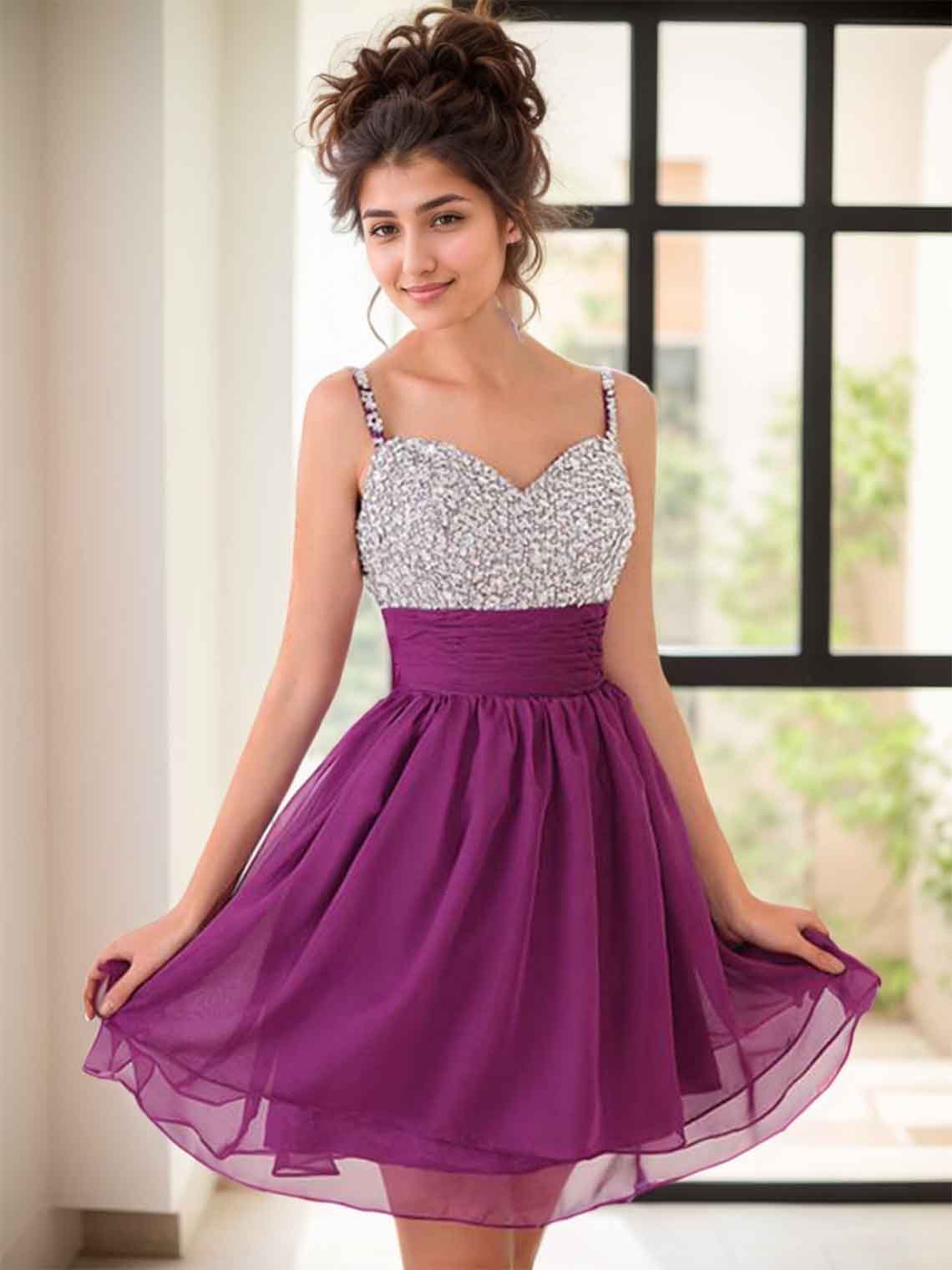 A-line Sleeveless Homecoming Dress Short/Mini Cocktail Party Dress