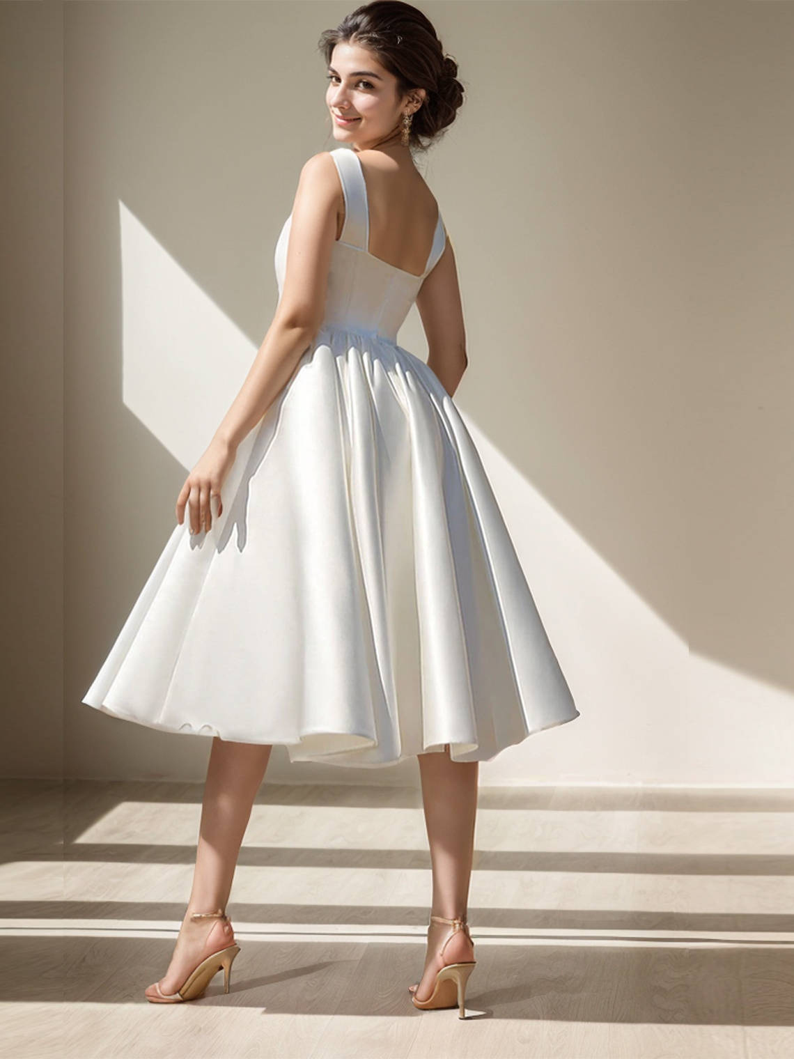 A-Line Homecoming Minimalist Tea Length with Sleek Cocktail Dresses