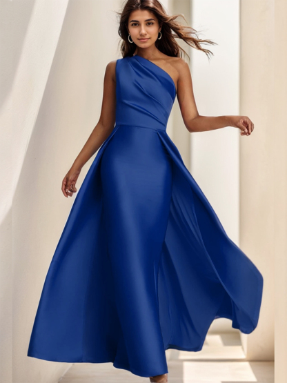 Sheath/Column Evening Dress Floor Length One Shoulder Prom Dress