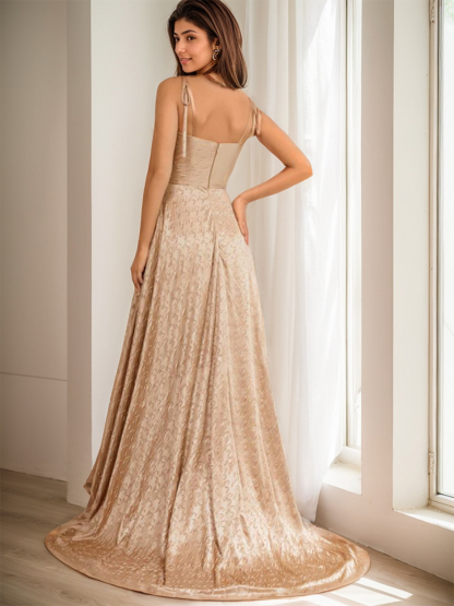 A-Line Elegant Prom Evening Dress Spaghetti Straps Quinceanera Dress