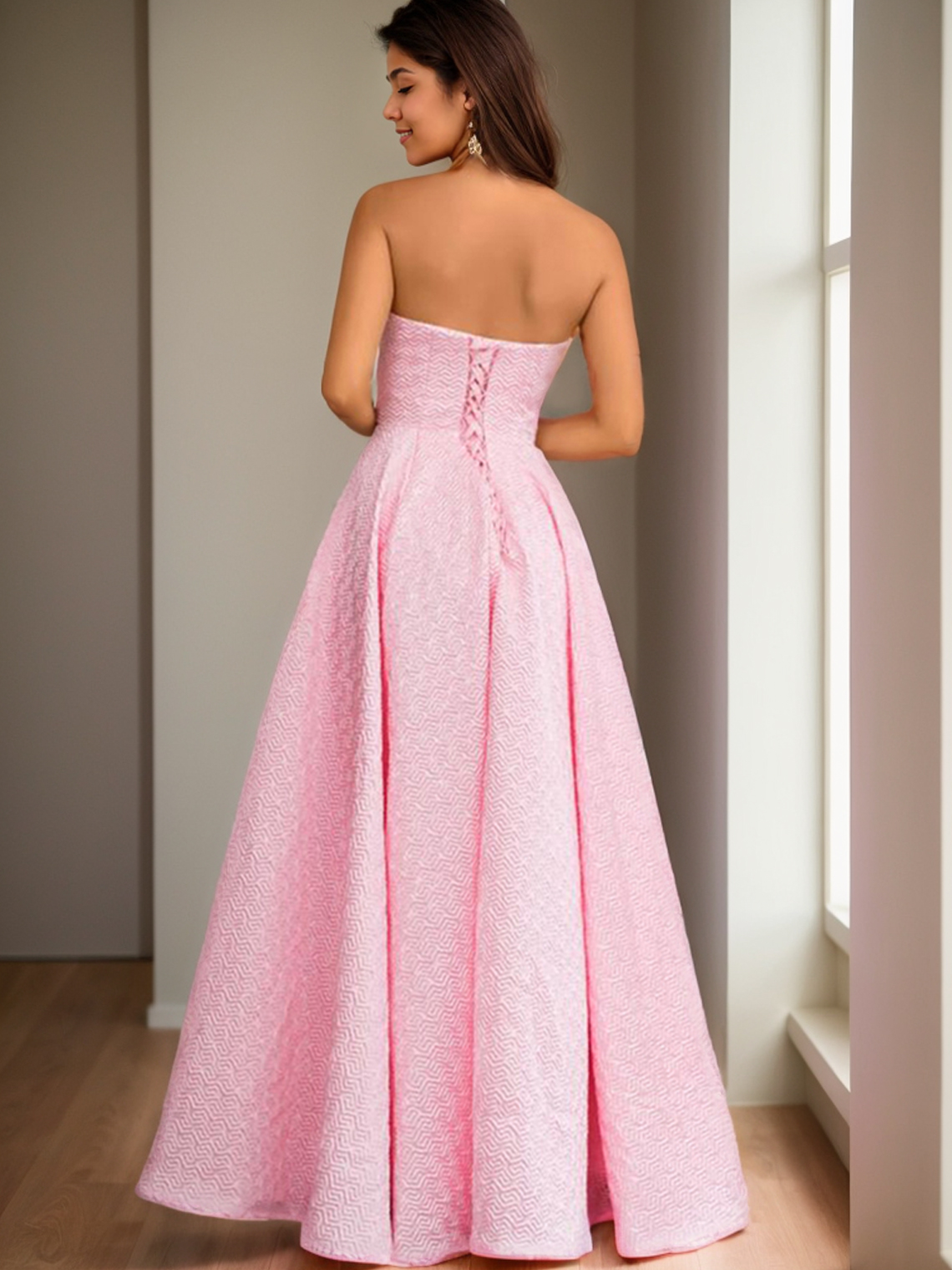 A-Line/Princess Prom Gown Floor Length Sleeveless Printed Evening Dress 