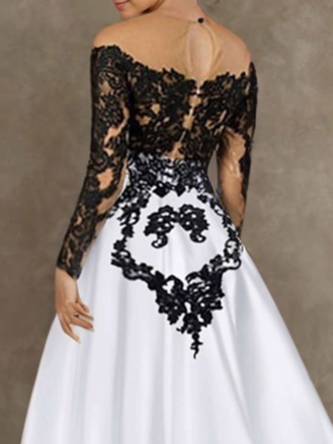 A-Line High Low Asymmetrical Appliques Wedding Party Dress