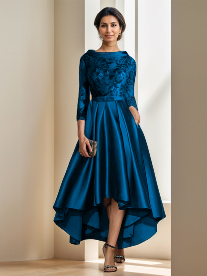 A-Line High Low Elegant Asymmetrical Wedding Guest Dress