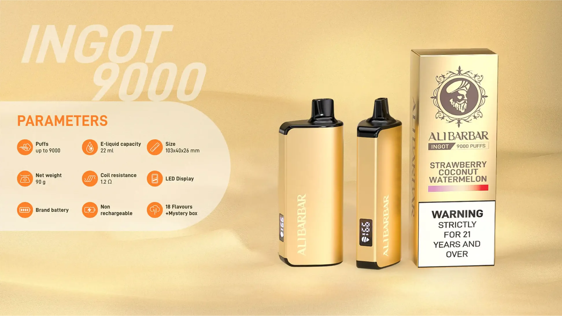 Alibarbar Ingot9000 disposable vape review