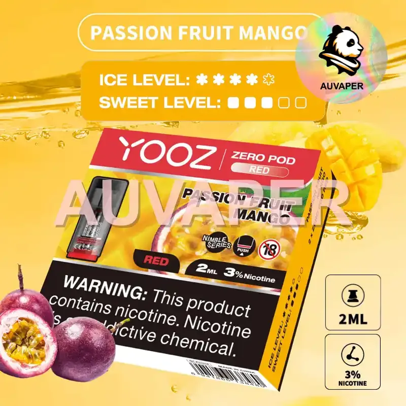  Passion Fruit Mango Zero Pod(2per box)-AUVAPER