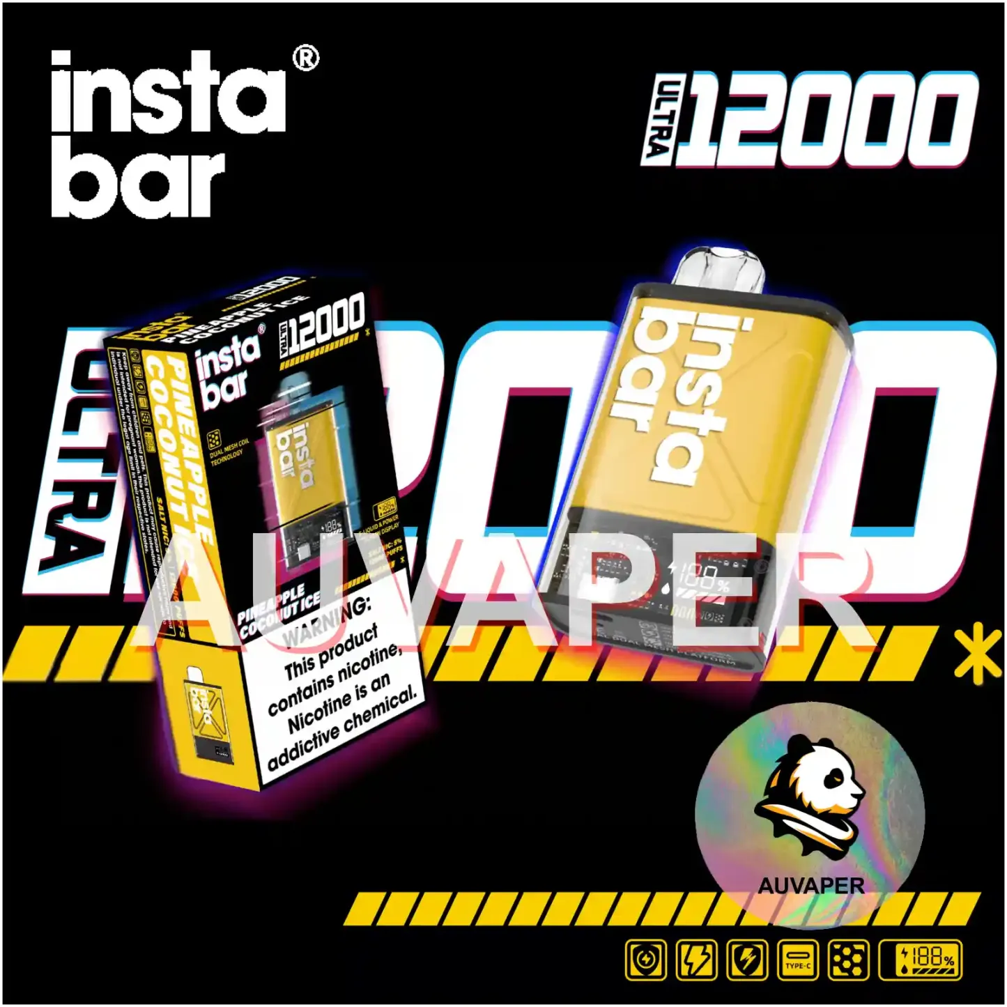 Pineapple Coconut lce Insta Bar Ultra-AUVAPER