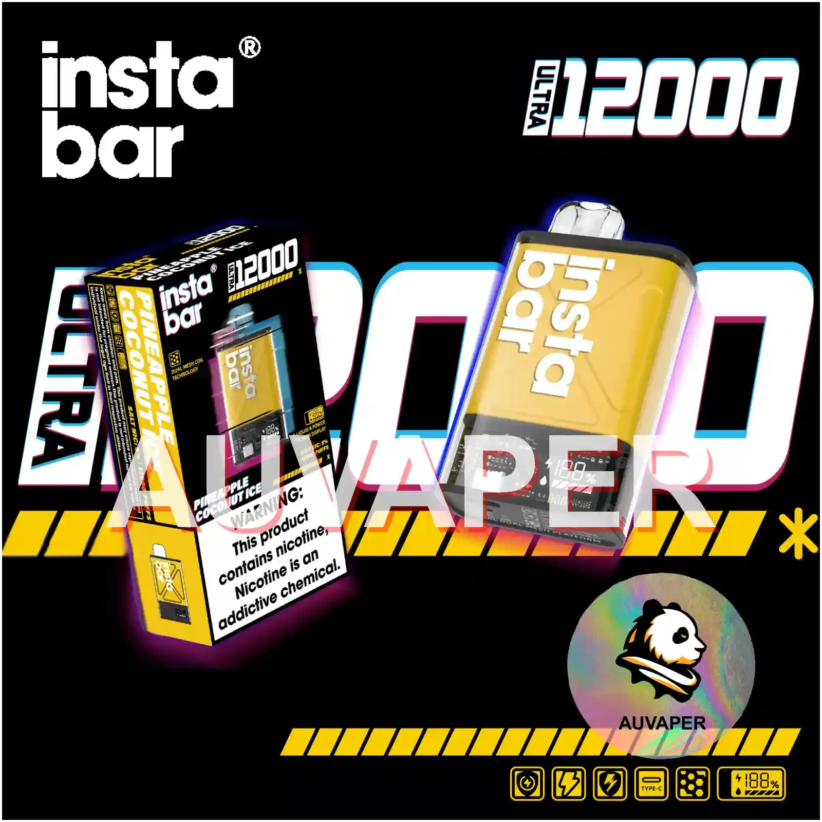 Pineapple Coconut lce Insta Bar Ultra-AUVAPER
