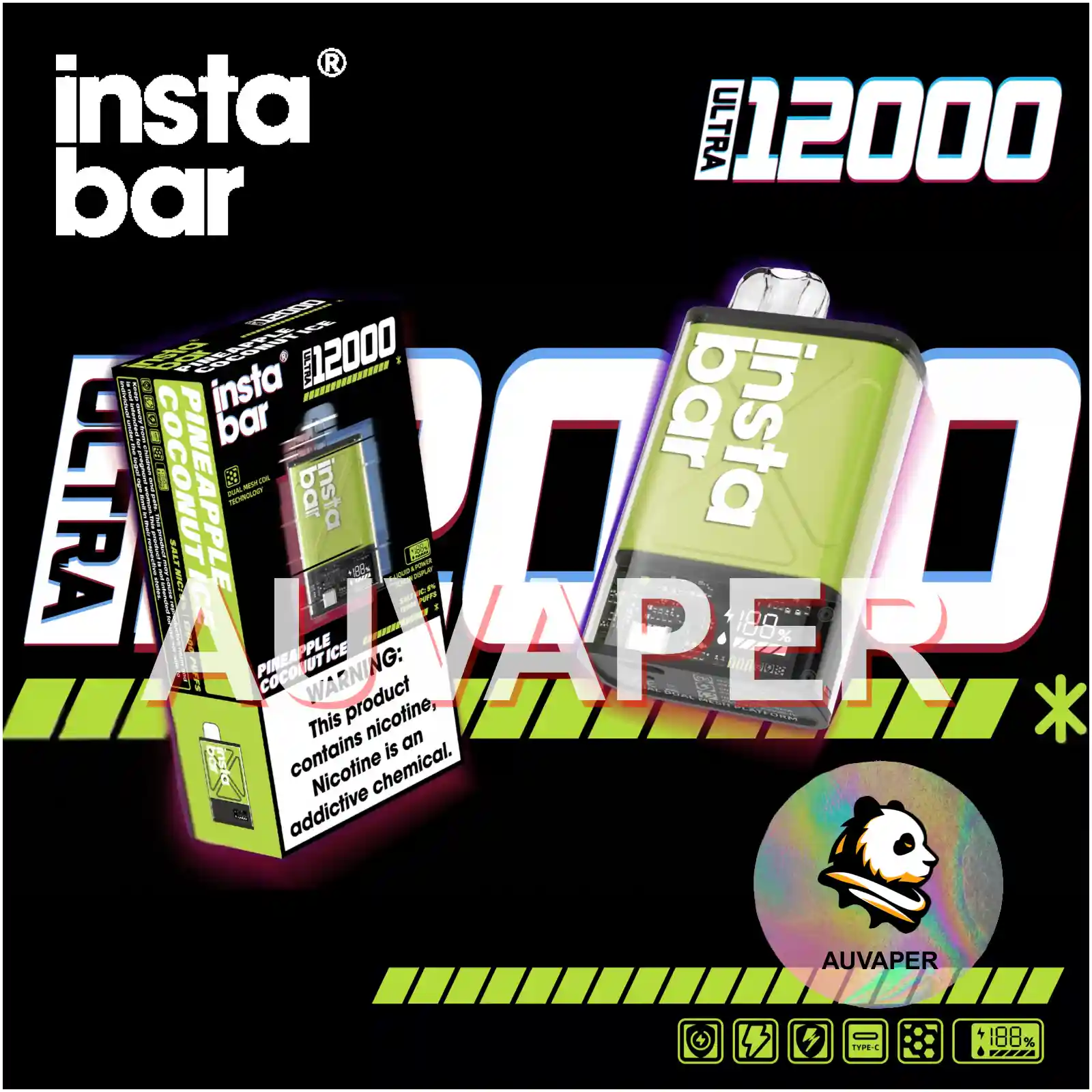 Sour Apple lce Insta Bar Ultra-AUVAPER