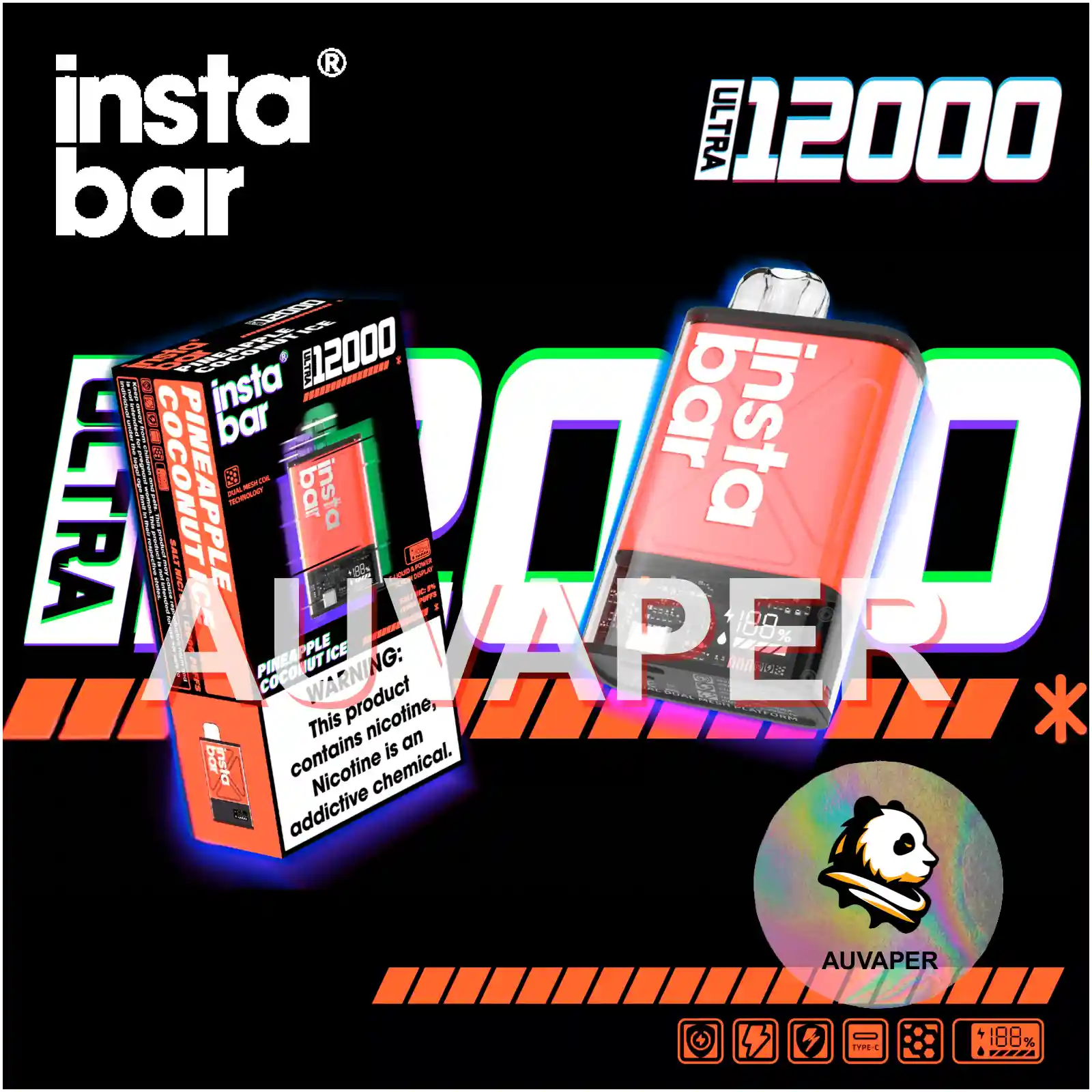 Strawberry kiwi Insta Bar Ultra-AUVAPER