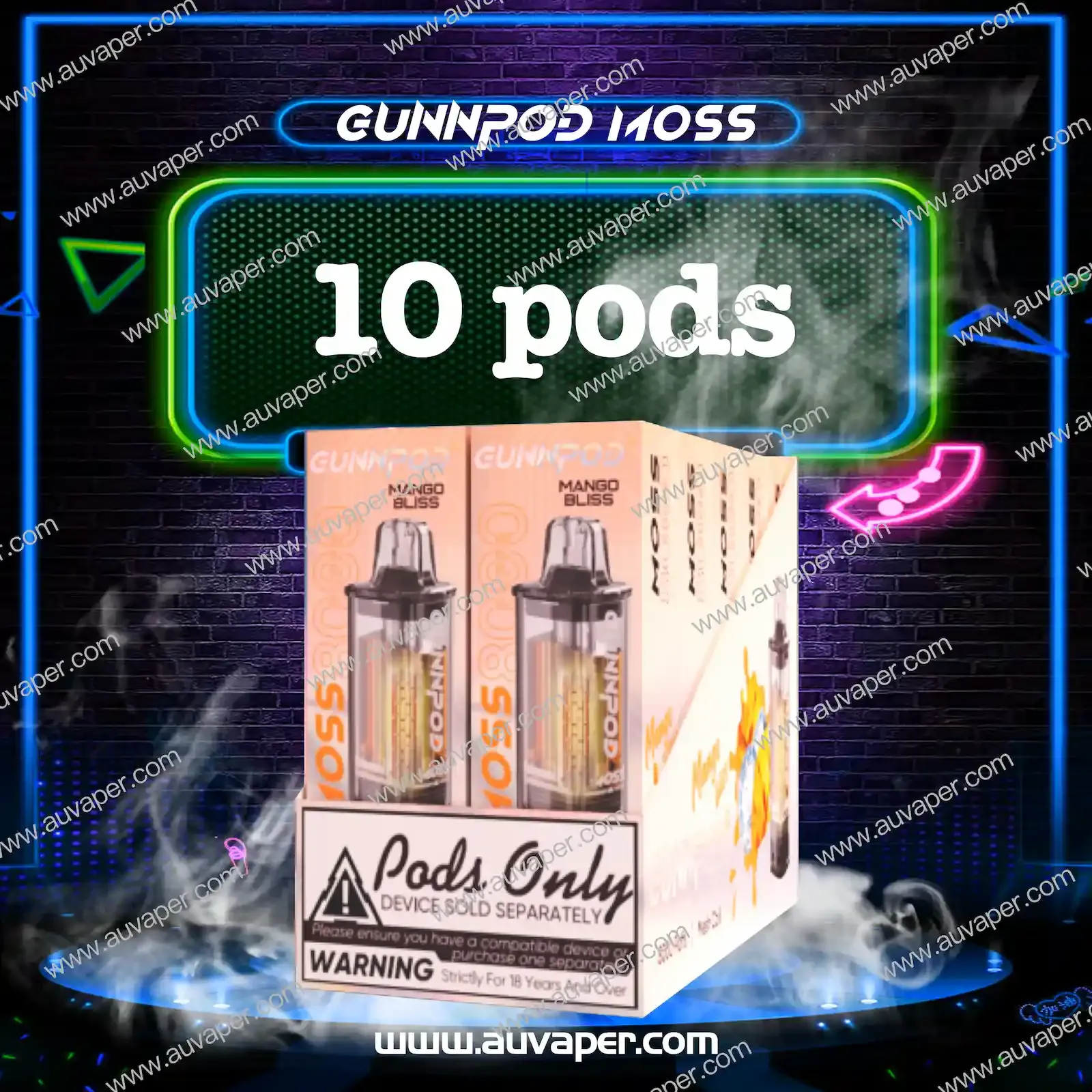 GUNNPOD MOSS Packages：10POD-AUVAPER