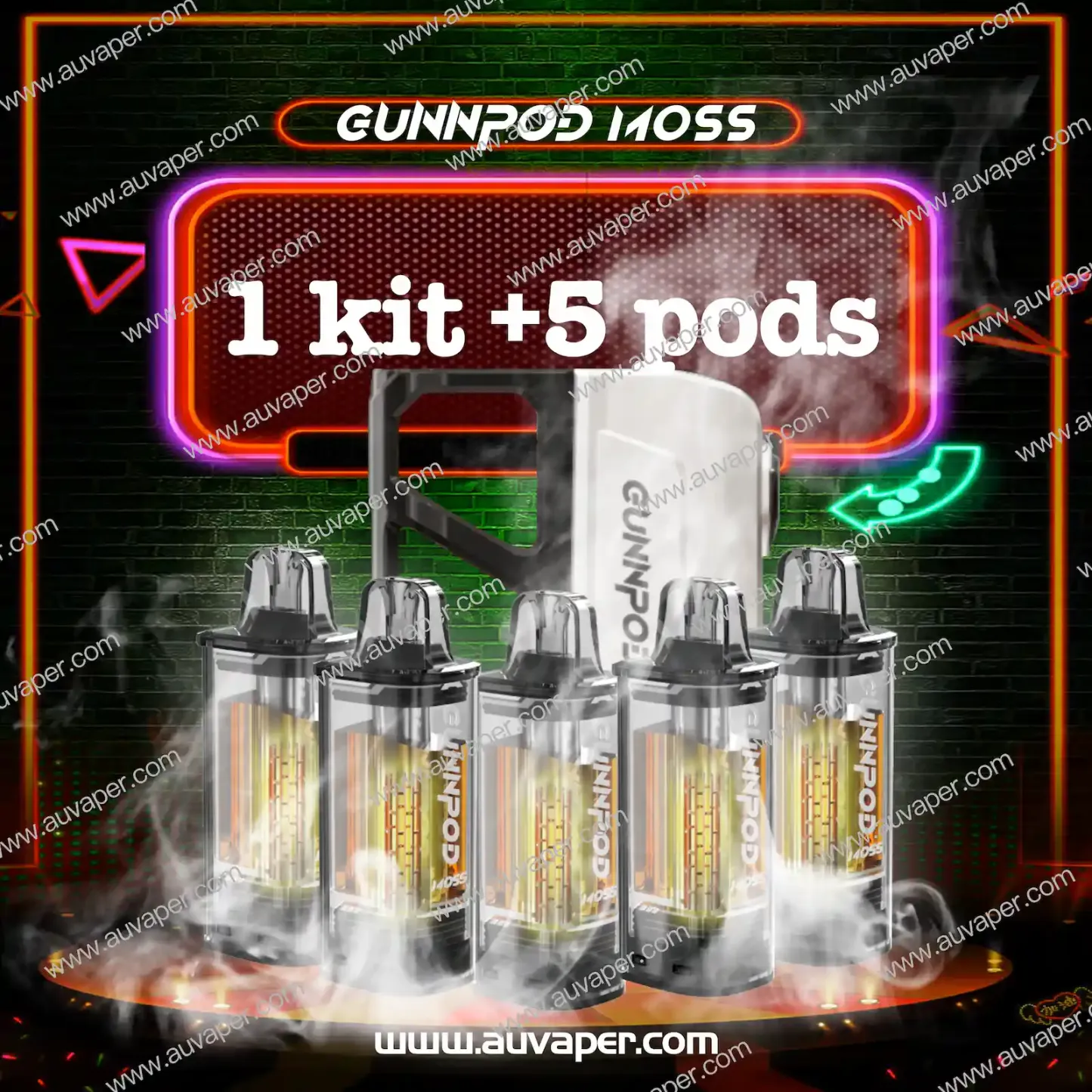GUNNPOD MOSS Packages：1Kit + 5POD-AUVAPER