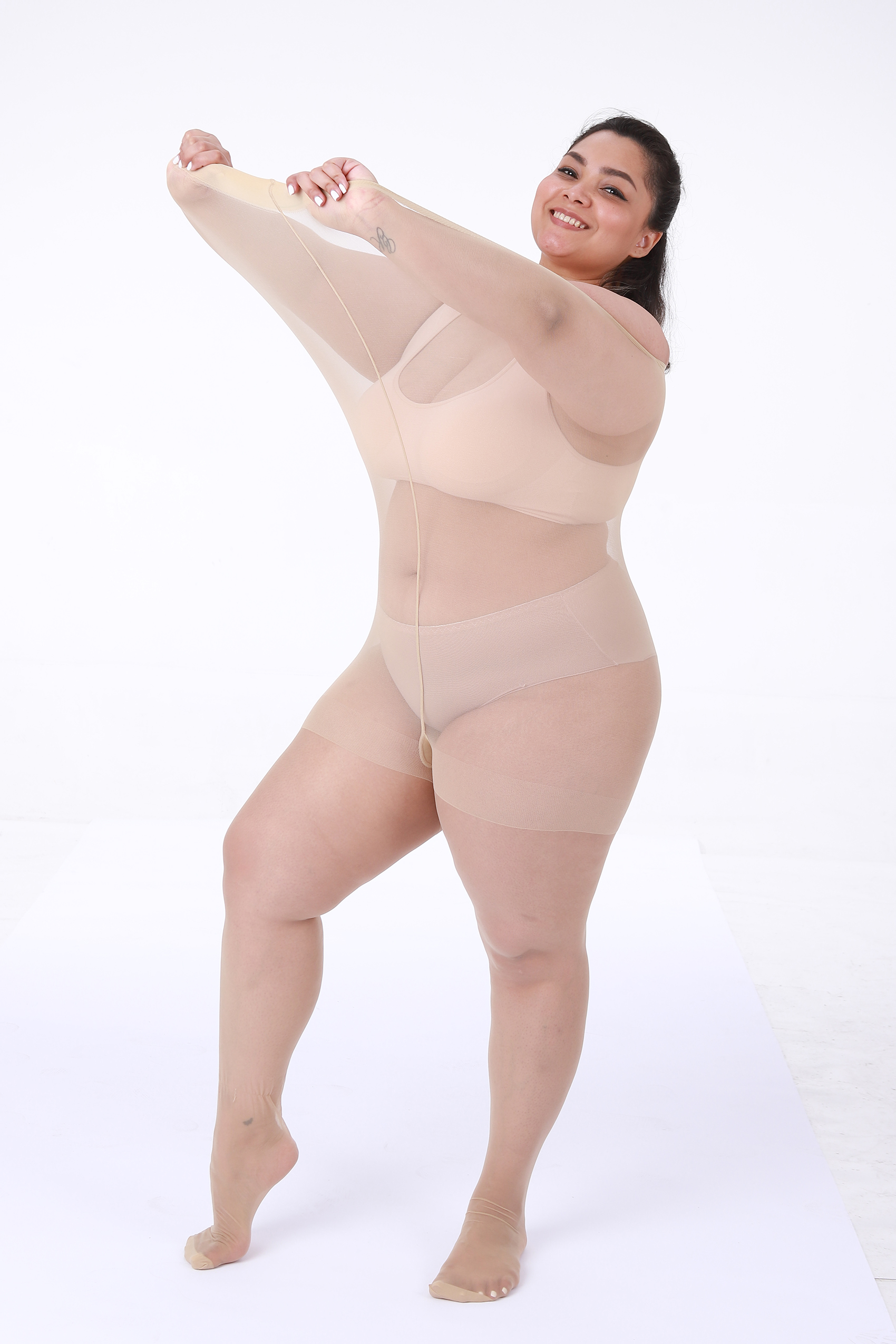 2 Pairs Women's Plus Size Pantyhose Control top sheer tights With Reinforced Toes 