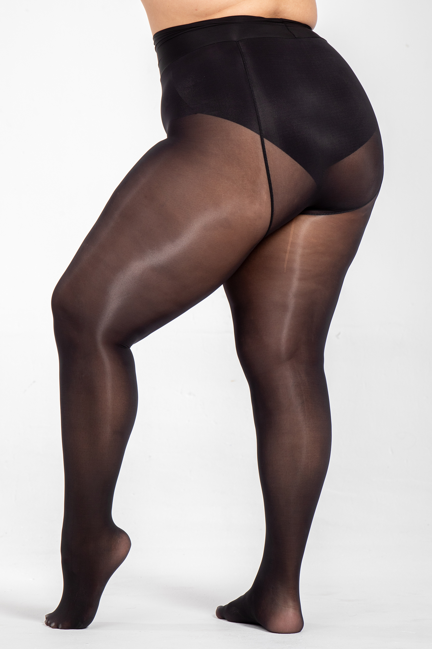3 Pairs Women's Shiny Plus Size Pantyhose