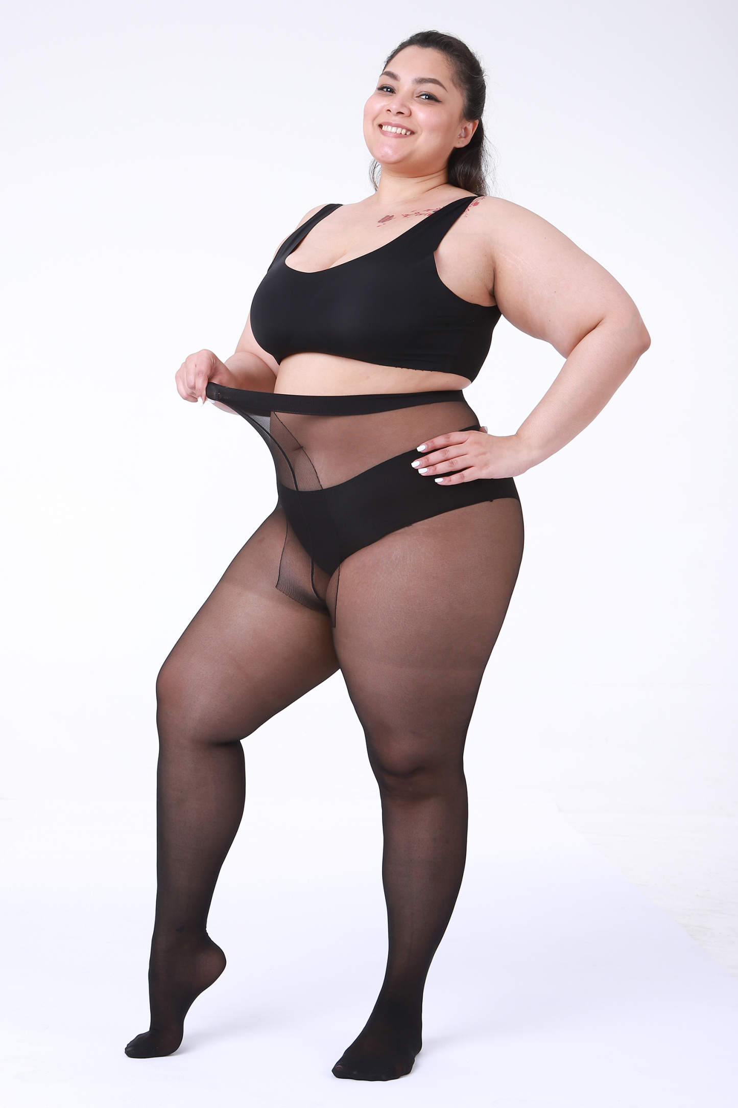  3-Pack Sheer Tights for Women – T-Crotch 40D Plus Size Pantyhose 