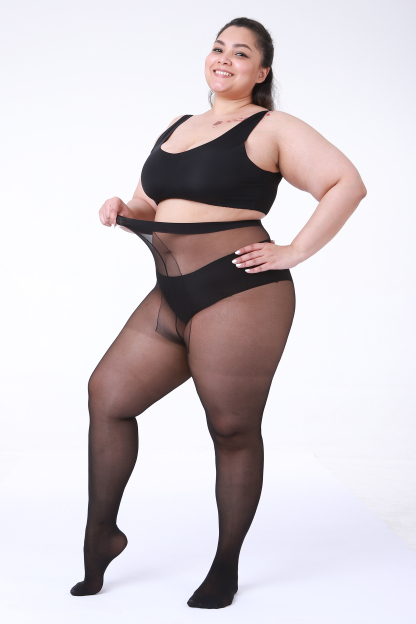  3-Pack Sheer Tights for Women – T-Crotch 40D Plus Size Pantyhose 