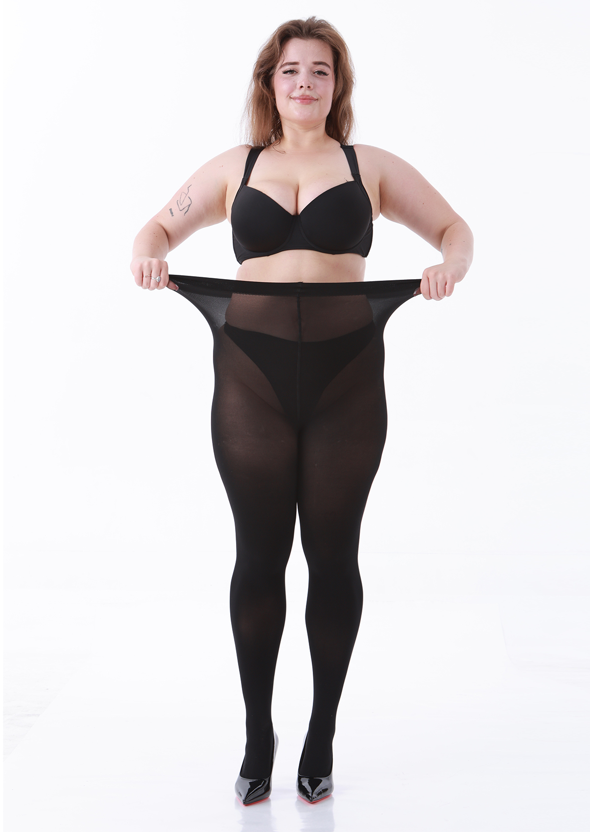  LADYFAN 2-Pack Plus Size Tights - 80D Opaque Black Pantyhose for Women-LADYFAN