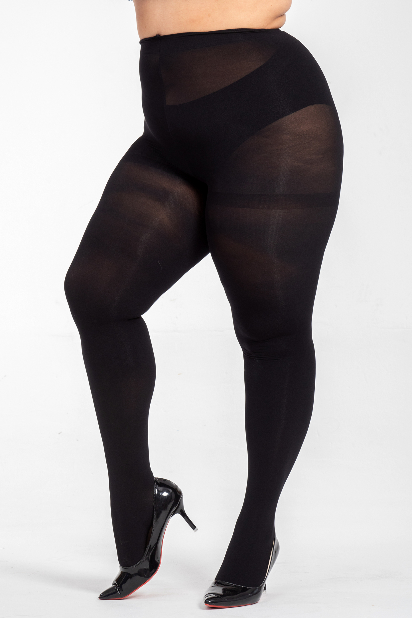 2 Pack Women's 60D Plus Size Opaque Control-Top Pantyhose