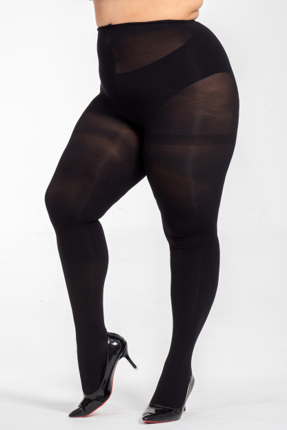 2 Pack Women's 60D Plus Size Opaque Control-Top Pantyhose
