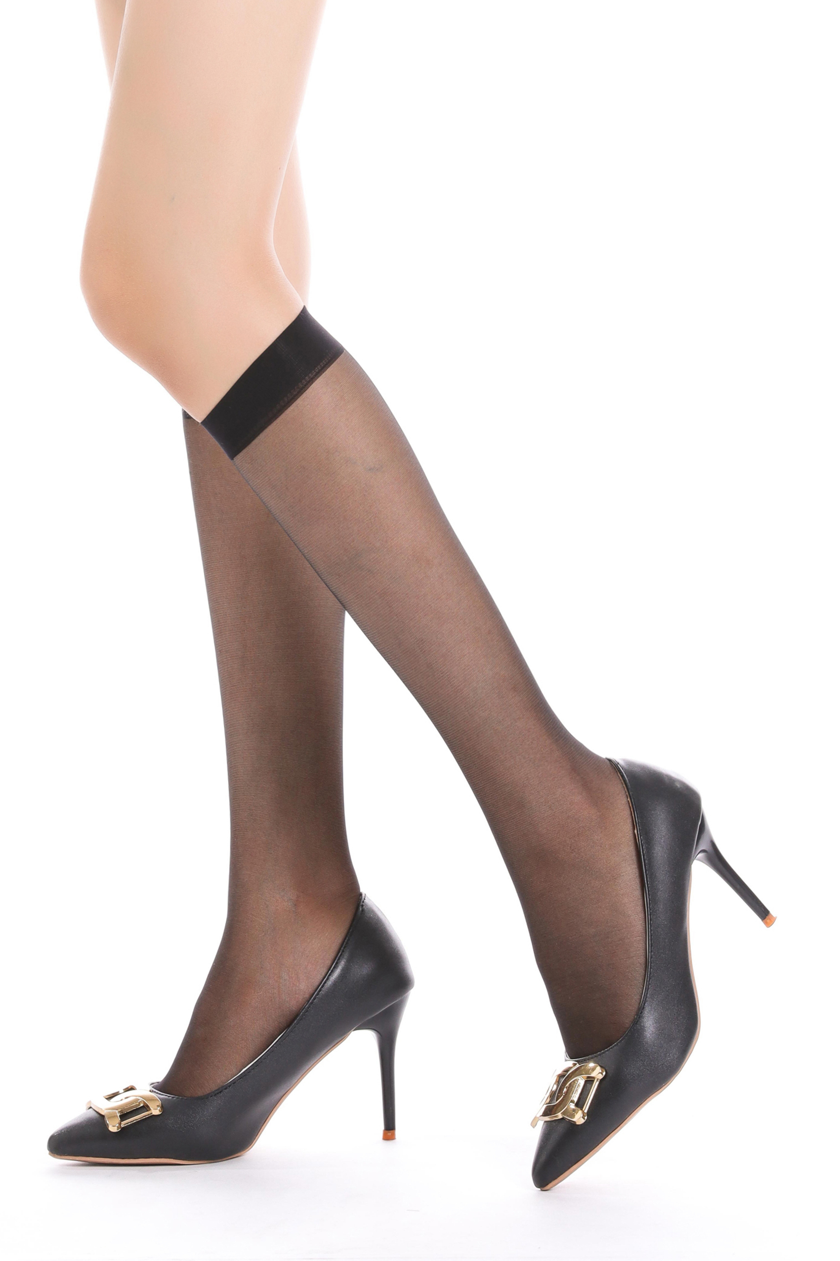 Knee High Stockings with Reinforced Toe 20D 8PACK-LADYFAN