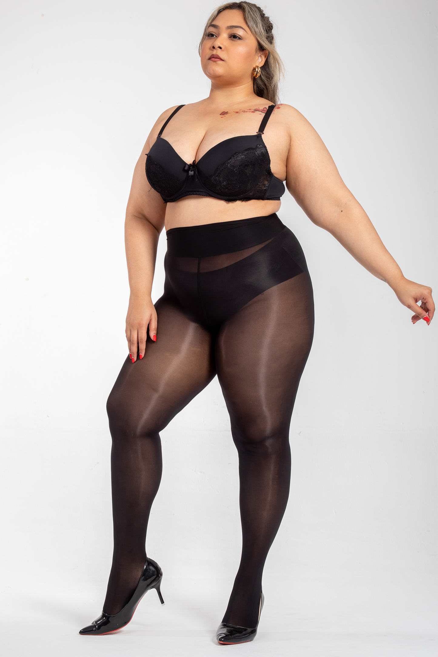 3 Pairs Women's Shiny Plus Size Pantyhose