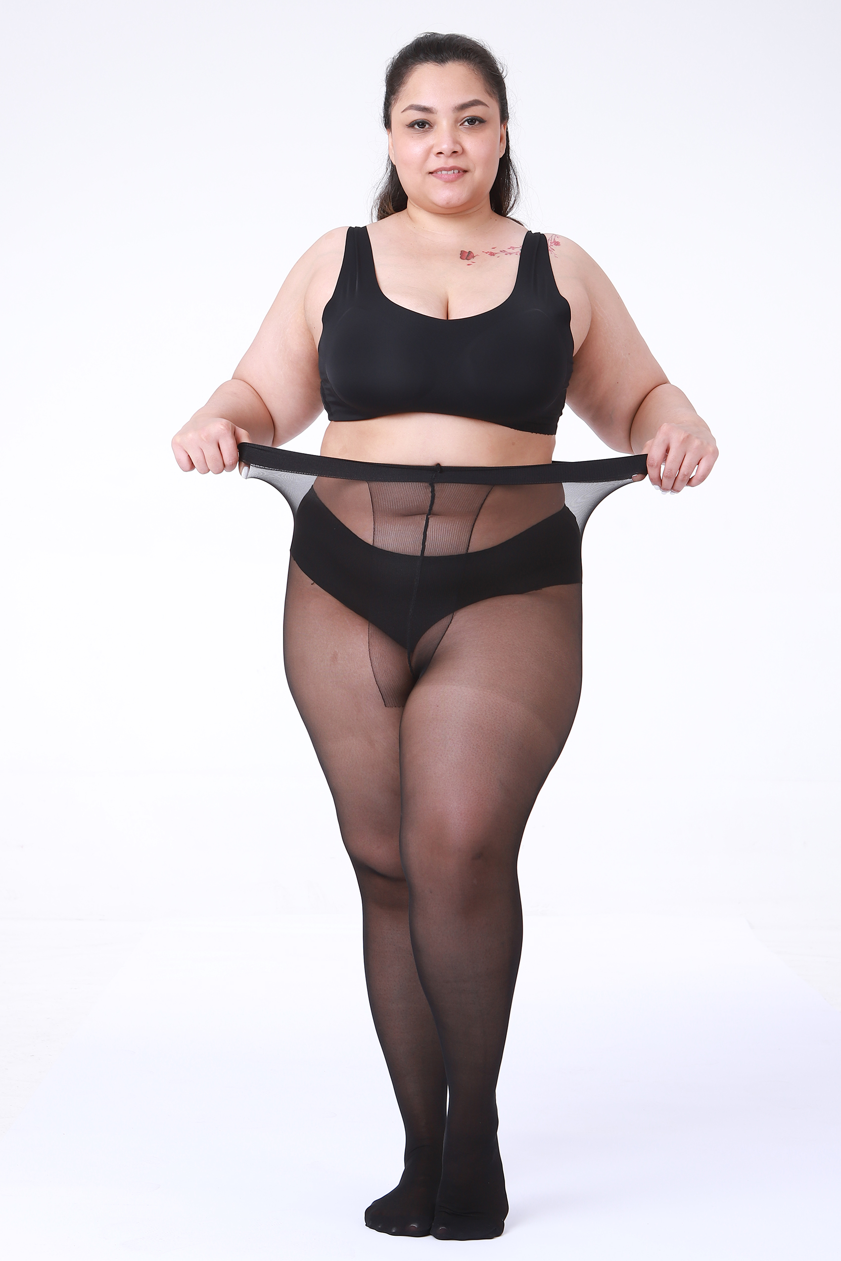  3-Pack Sheer Tights for Women – T-Crotch 40D Plus Size Pantyhose 