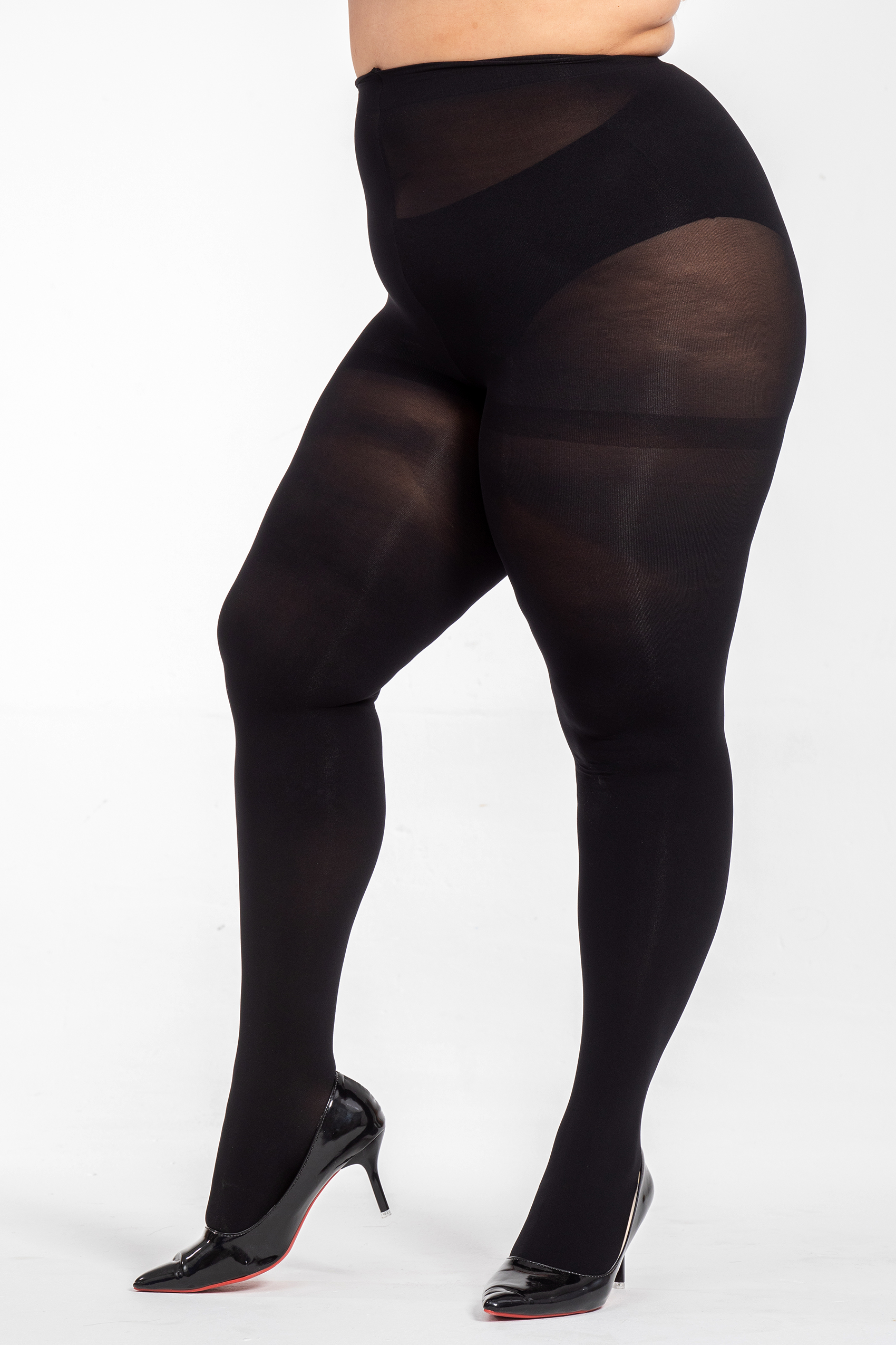 2 Pack Women's 60D Plus Size Opaque Control-Top Pantyhose