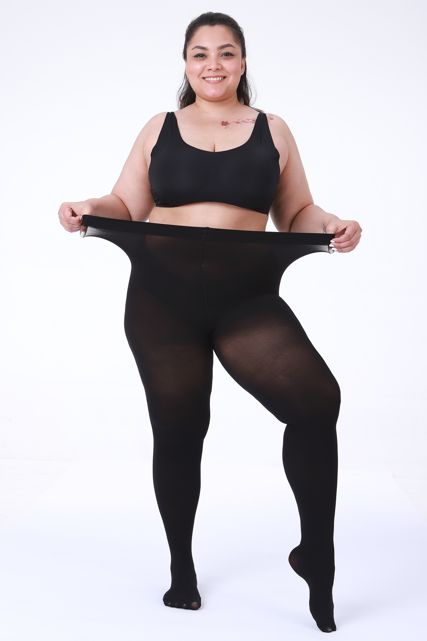2 Pairs 70D Plus Size Opaque Tights 