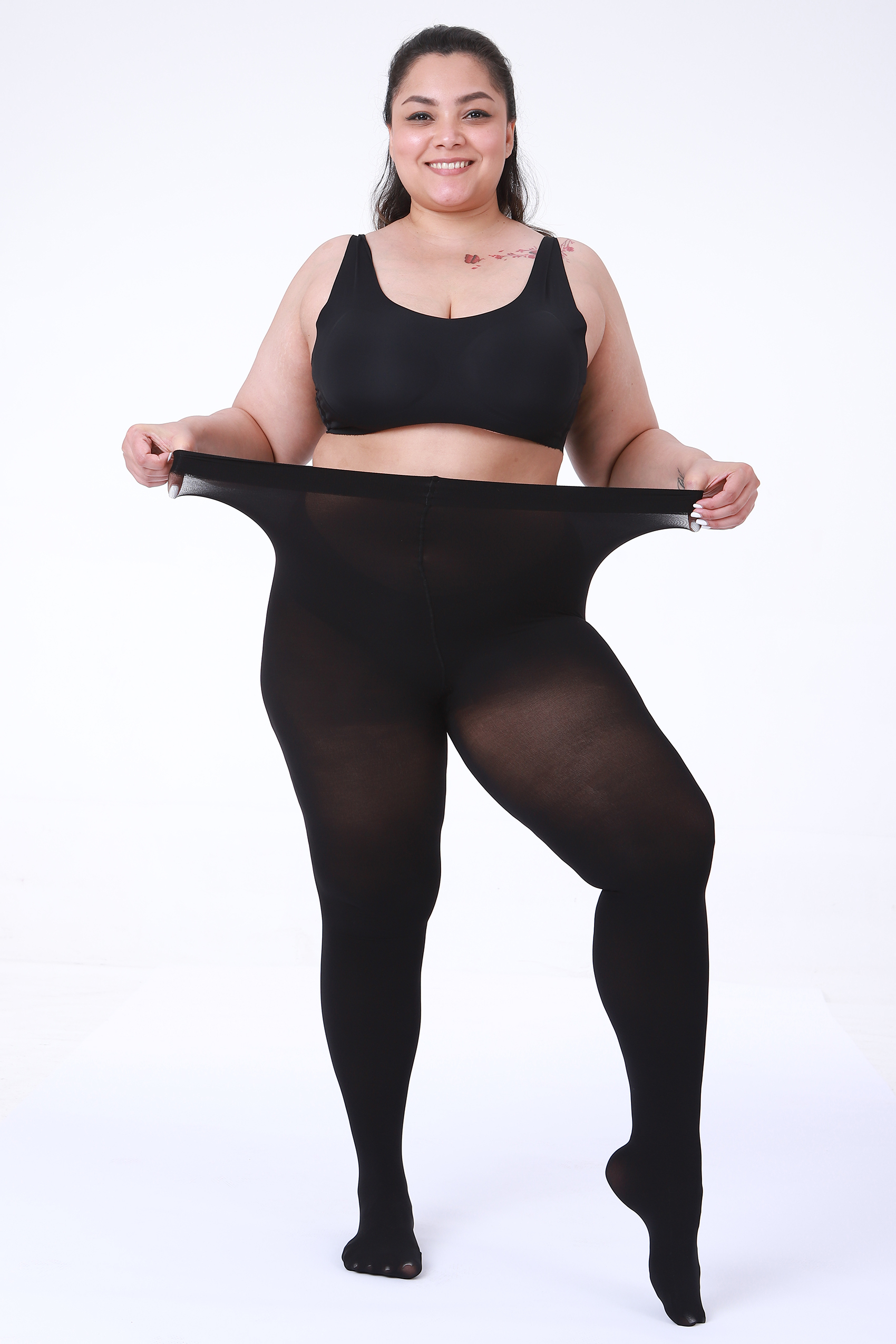 2 Pairs 70D Plus Size Opaque Tights 
