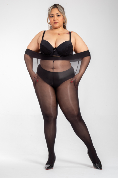 3 Pairs Women's Shiny Plus Size Pantyhose
