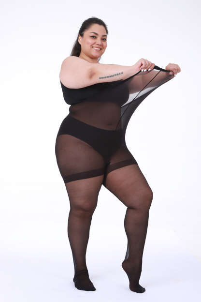 2 Pairs Women's Plus Size Pantyhose Control top sheer tights With Reinforced Toes 