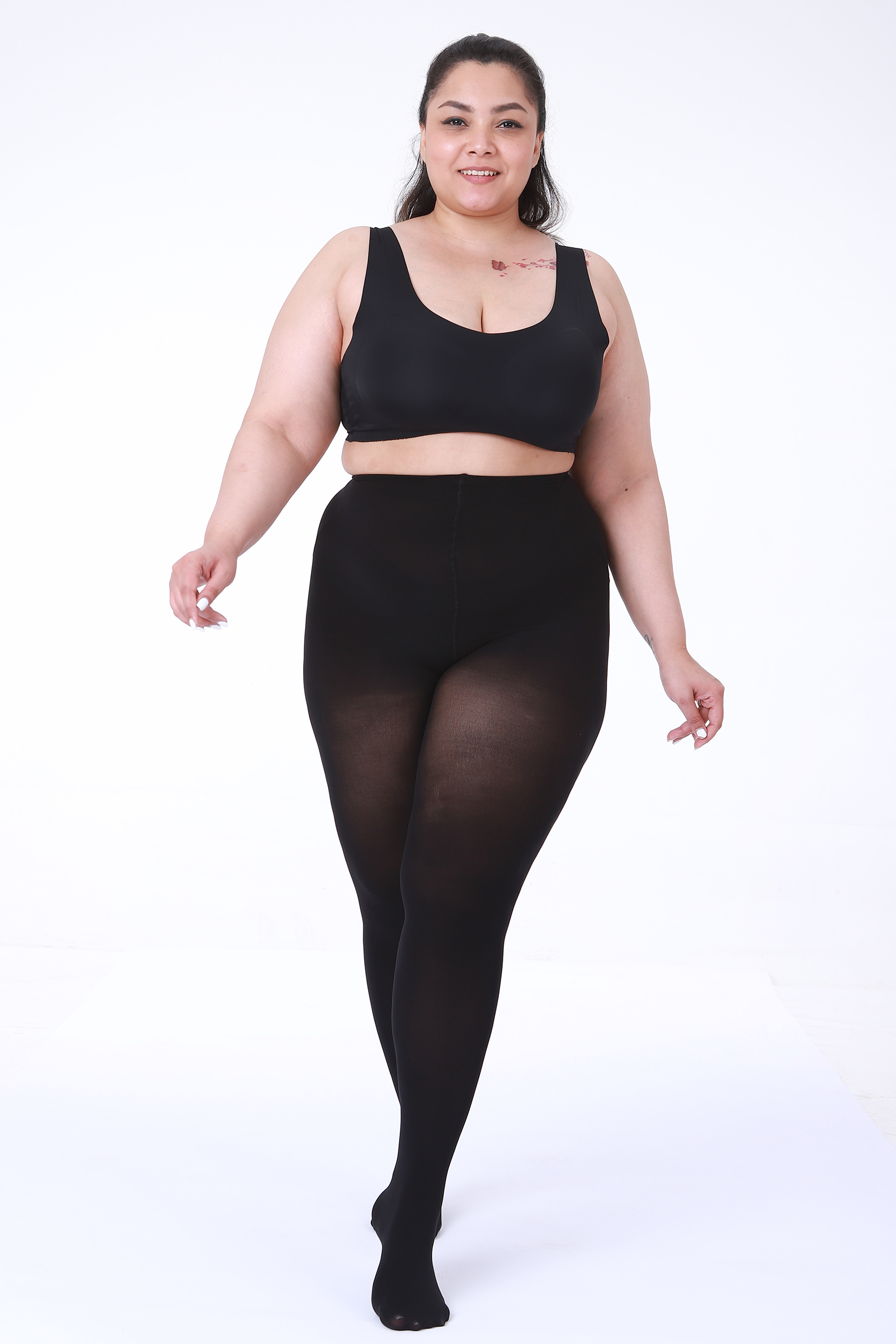 2 Pairs 70D Plus Size Opaque Tights 
