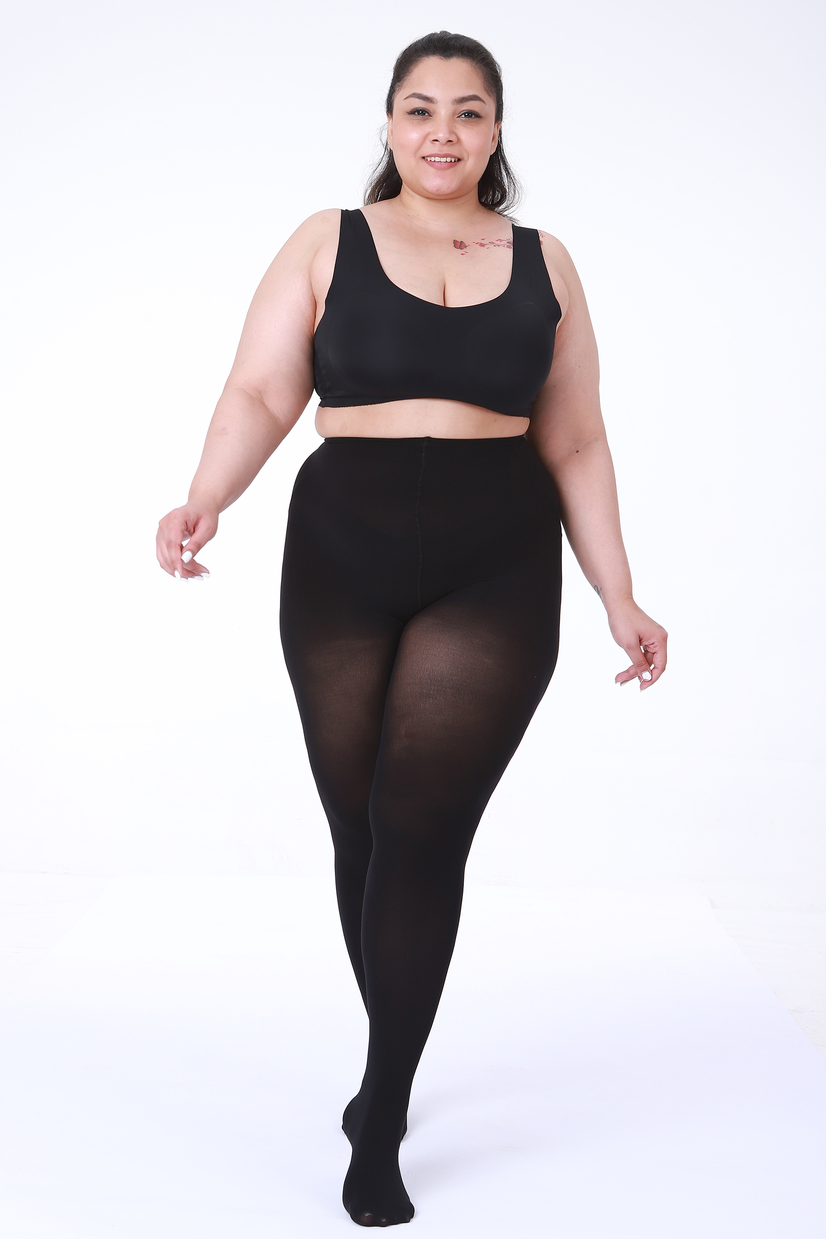 2 Pairs 70D Plus Size Opaque Tights 