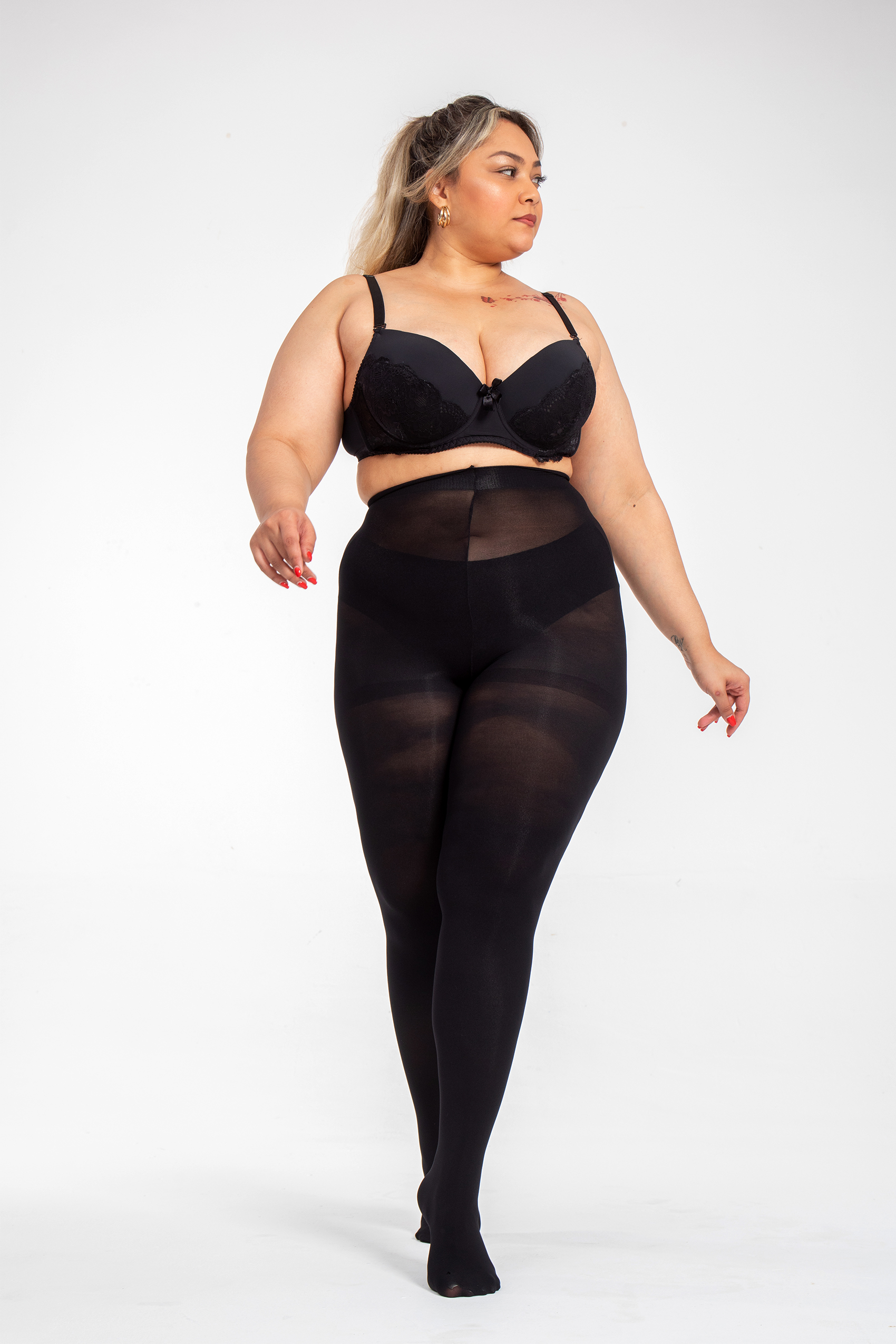 2 Pack Women's 60D Plus Size Opaque Control-Top Pantyhose