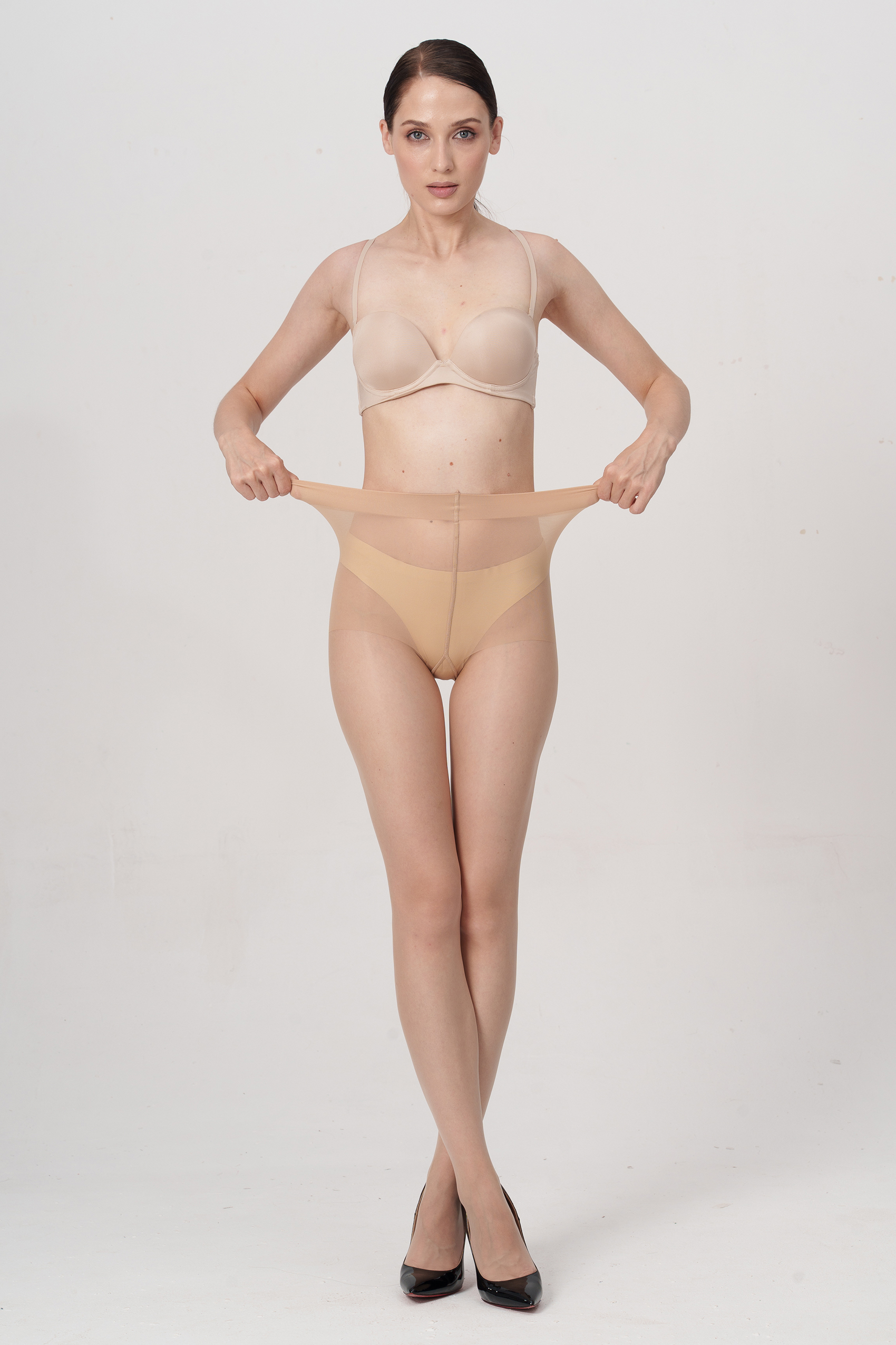 3 Pairs 10D Run-Resist Sheer Tights for Women Control Top Pantyhose with Reinforced Toes