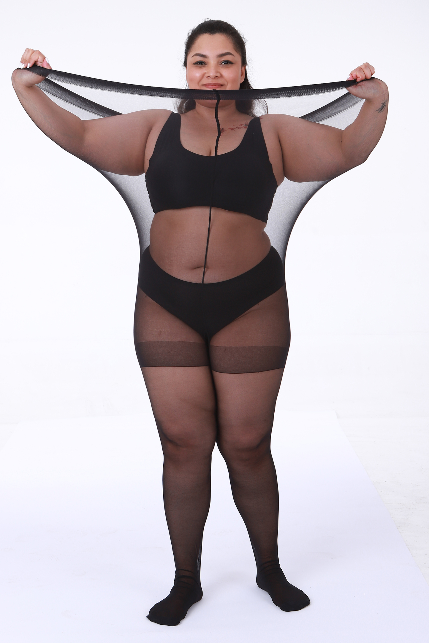 2 Pairs Women's Plus Size Pantyhose Control top sheer tights With Reinforced Toes 