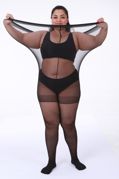 2 Pairs Women's Plus Size Pantyhose Control top sheer tights With Reinforced Toes 