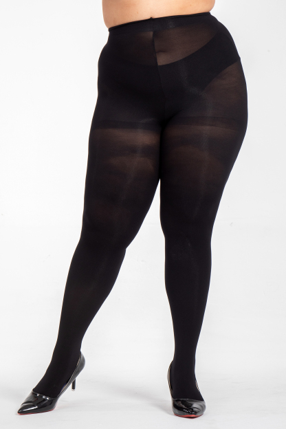 2 Pack Women's 60D Plus Size Opaque Control-Top Pantyhose