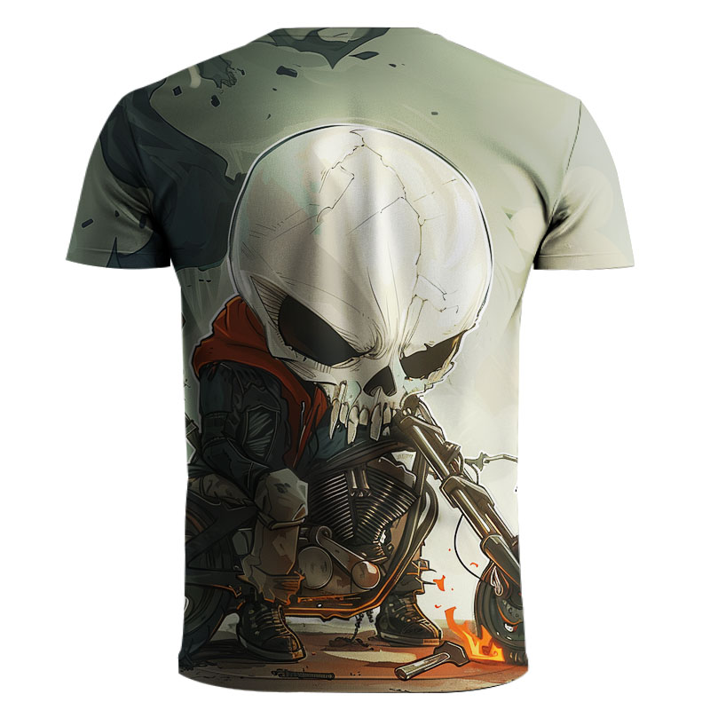 Evil Flame Knight Crew Neck Printed T-shirt