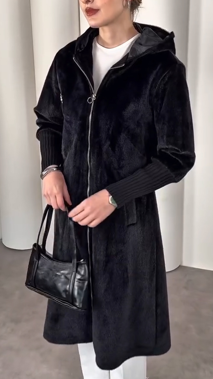 Women Fur Collar Casual Cotton Jacket