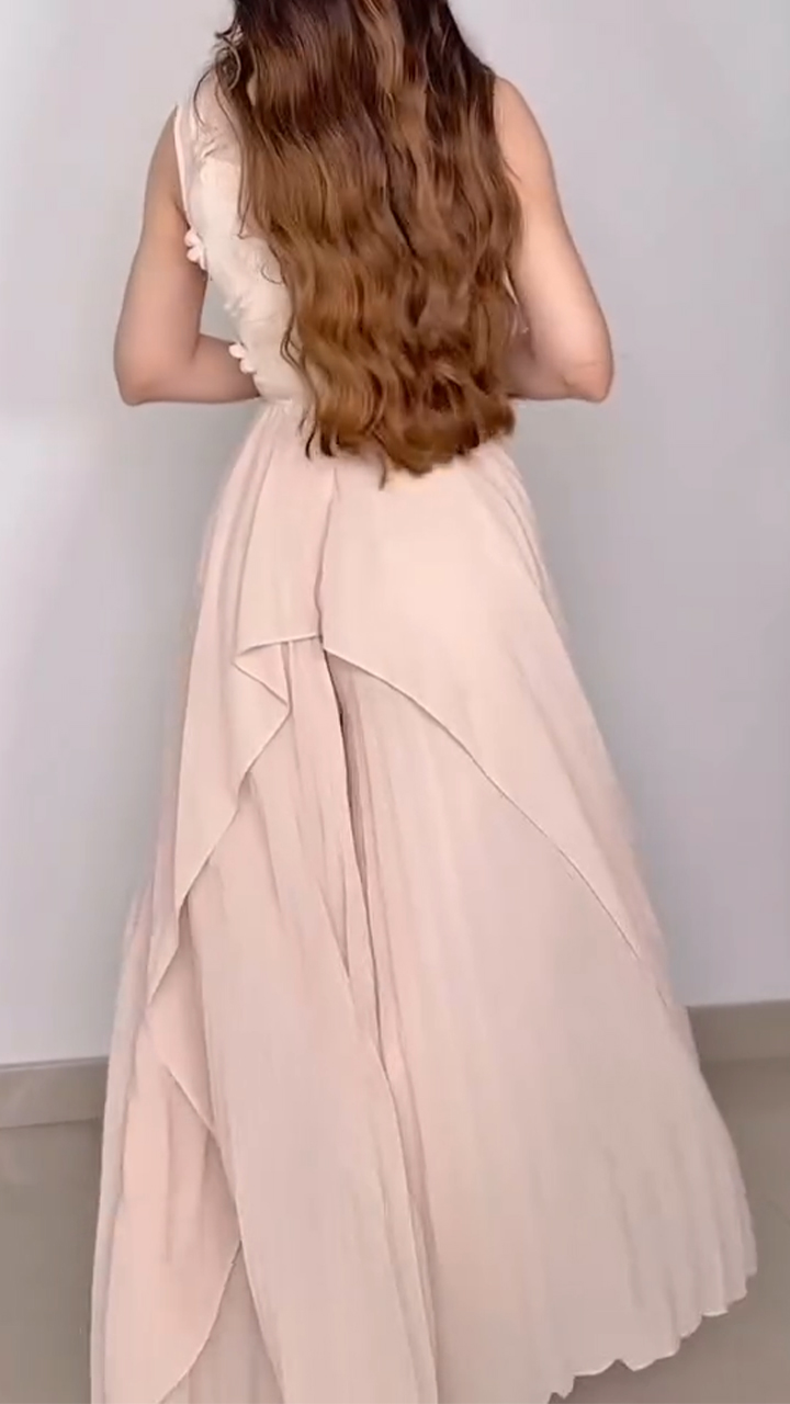 Women Round Neck Patchwork Elegant Temperament Jumpsuit