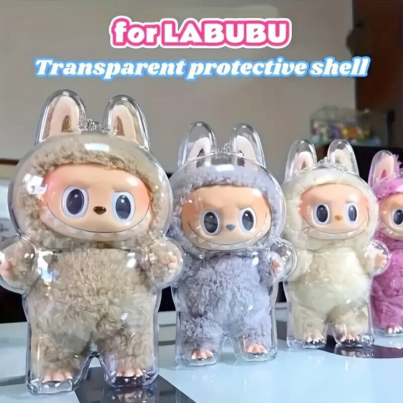 POP MART Labubu Clear Case Exciting Macaron The Monsters Plush Doll Cover SALE