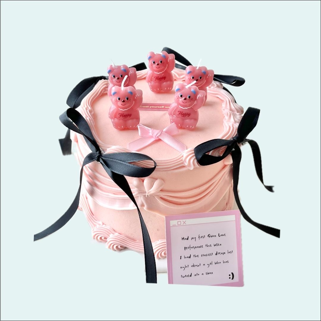Pink Waving Bear Birthday Candles - 5 Packs-Cozyolo Home Decor & Candle