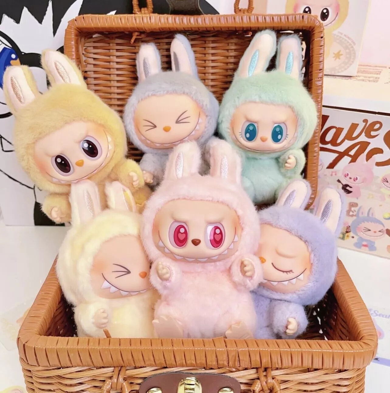  POP MART Labubu The Monsters Have A Seat Plush Doll Hot Figure Toy Keychain