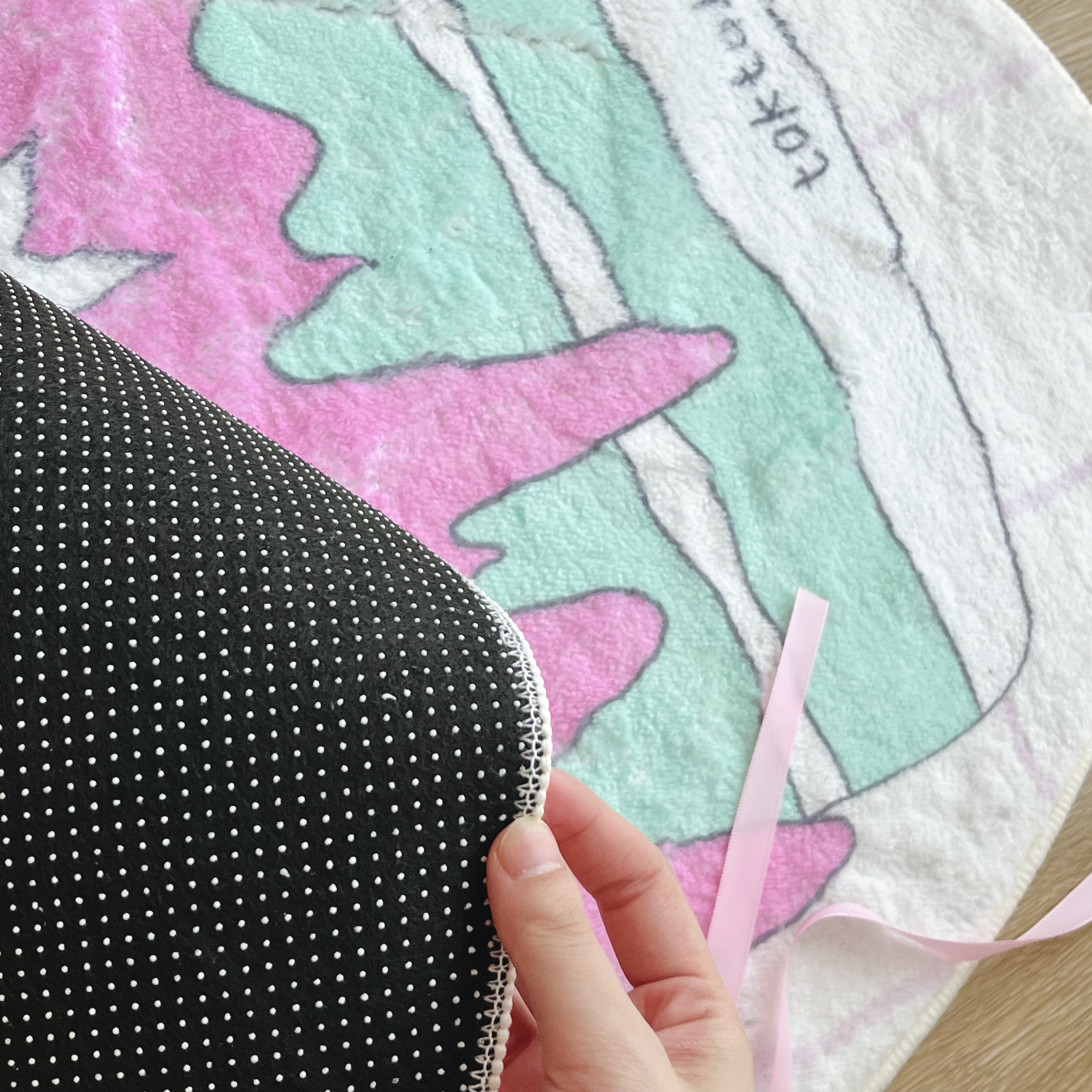 Plush Pink Green Star Birthday Cake Rug-Cozyolo Home Decor & Candle