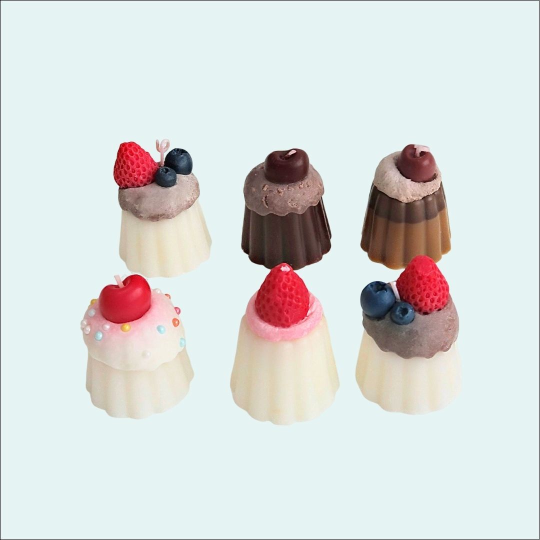 Handmade Canelé Cake Candles - 3/6 Packs-Cozyolo Home Decor & Candle