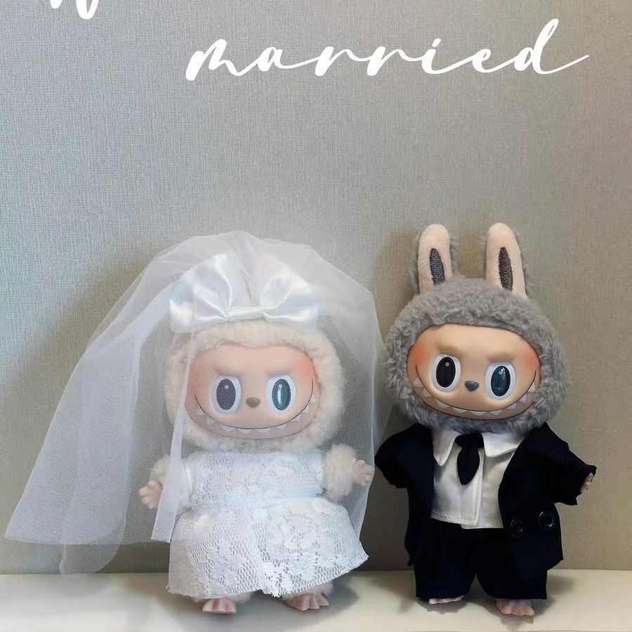 POPMART LABUBU The Monsters Plush Diy Wedding Dress Western-style Clothes No Toy