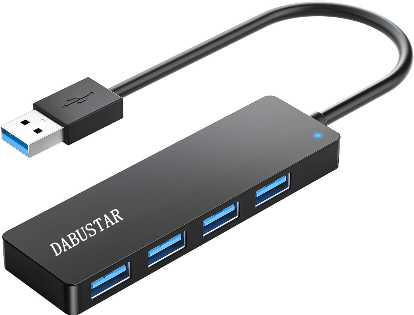 DABUSTAR Computer peripherals , 4 Port USB 3.0 Hub, Ultra Slim Portable Data Hub Applicable for iMac Pro, MacBook Air, Mac Mini/Pro, Surface Pro, Notebook PC, Laptop, USB Flash Drives, and Mobile HDD (Leather Black)