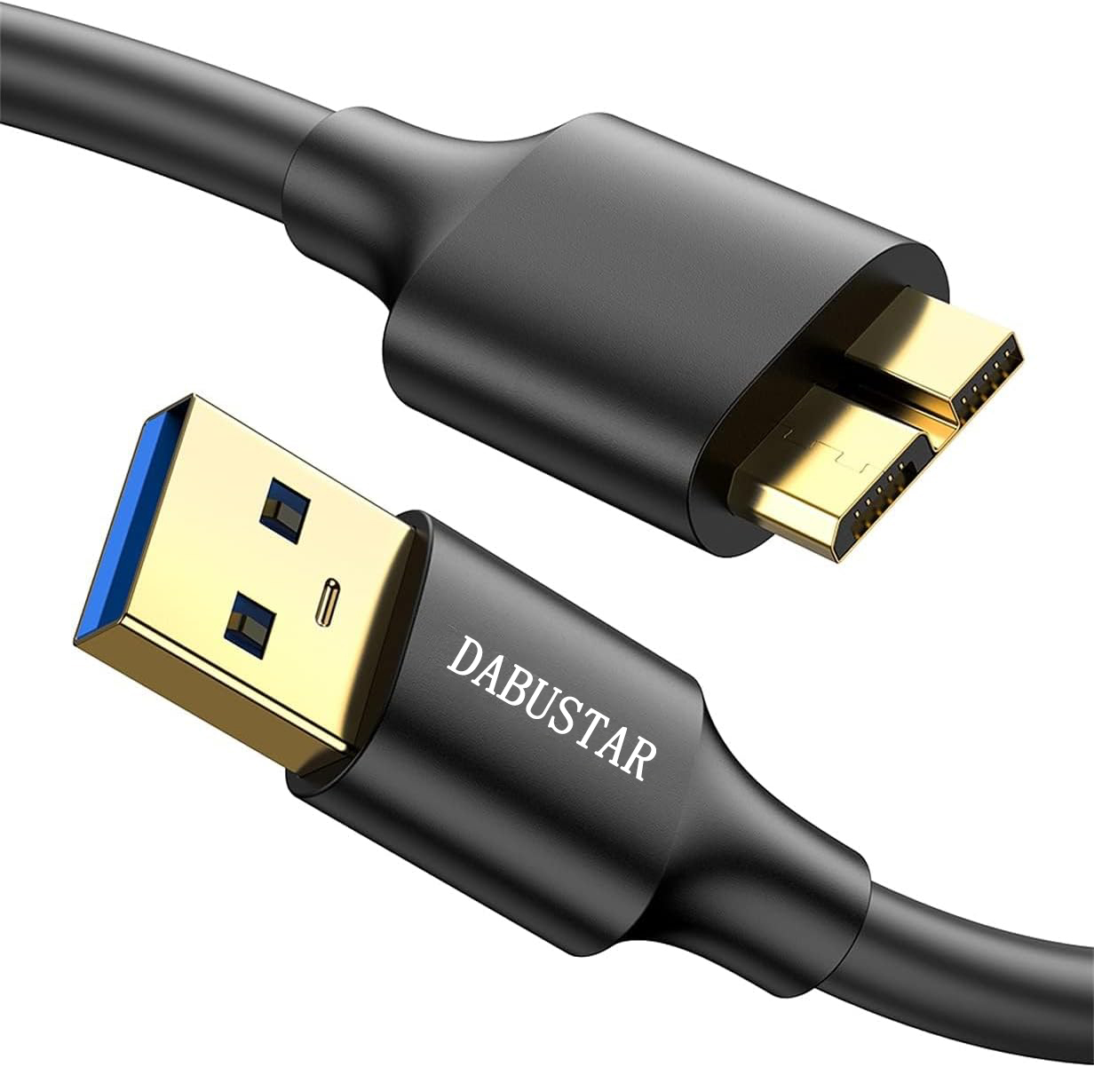 DABUSTAR Data cables Type A Male to Micro B Cord Compatible with Samsung Galaxy S5 Note 3 Camera Hard Drive and More 6ft